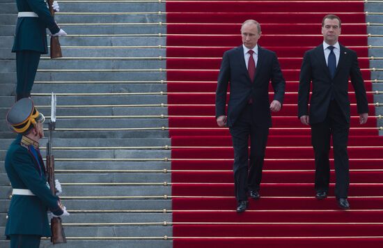 President-elect Vladimir Putin during inauguration ceremony