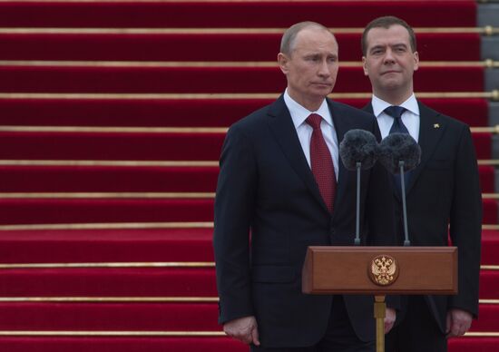 President-elect Vladimir Putin during inauguration ceremony