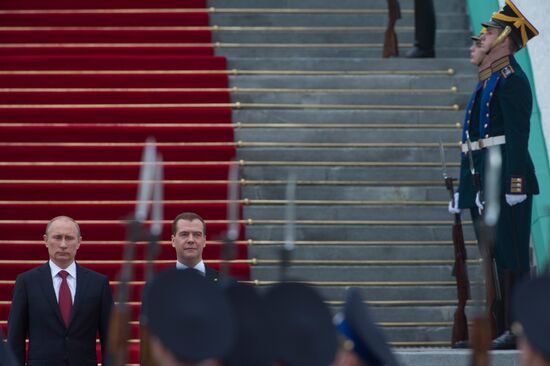 President-elect Vladimir Putin during inauguration ceremony