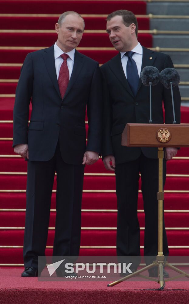 President-elect Vladimir Putin during inauguration ceremony
