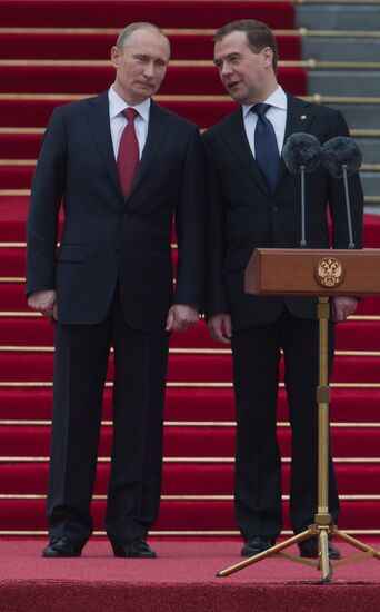 President-elect Vladimir Putin during inauguration ceremony