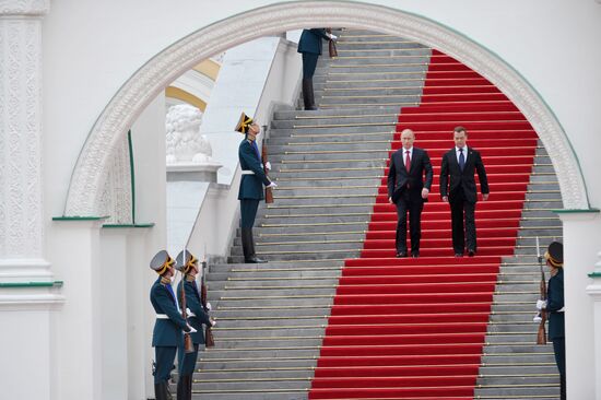President-elect Vladimir Putin during inauguration ceremony