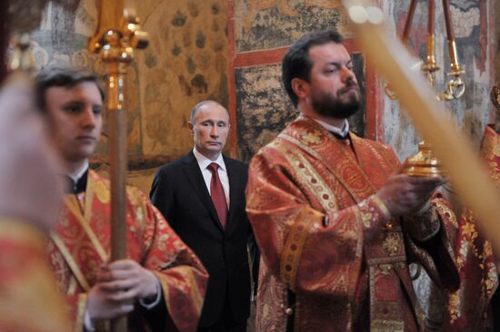 President-elect Vladimir Putin during inauguration ceremony
