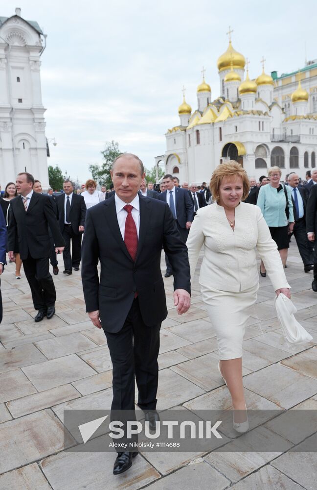 President-elect Vladimir Putin during inauguration ceremony