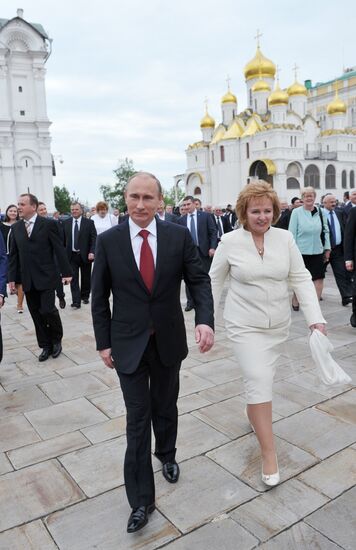 President-elect Vladimir Putin during inauguration ceremony