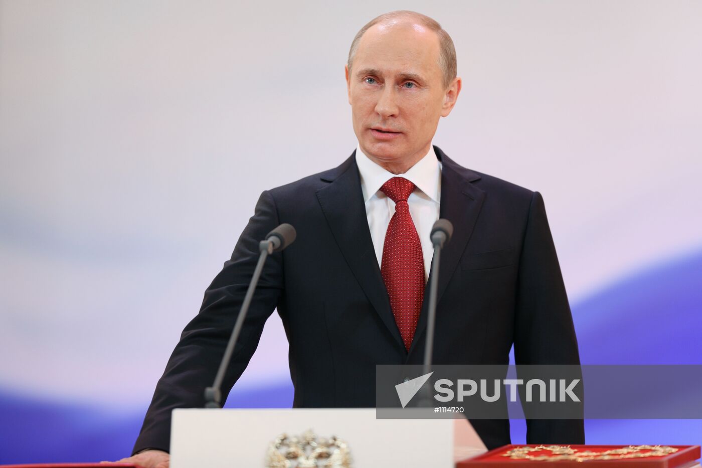 President-elect Vladimir Putin during inauguration ceremony