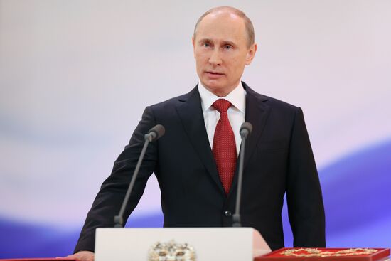 President-elect Vladimir Putin during inauguration ceremony