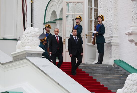 President-elect Vladimir Putin during inauguration ceremony