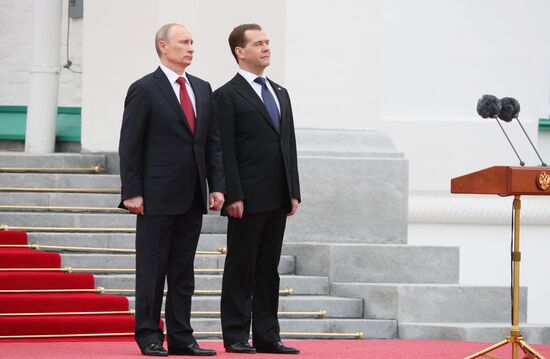 President-elect Vladimir Putin during inauguration ceremony