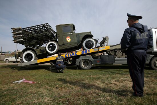 Reconstruction of war vehicle BM-32 (Katyusha) in Novosibirsk