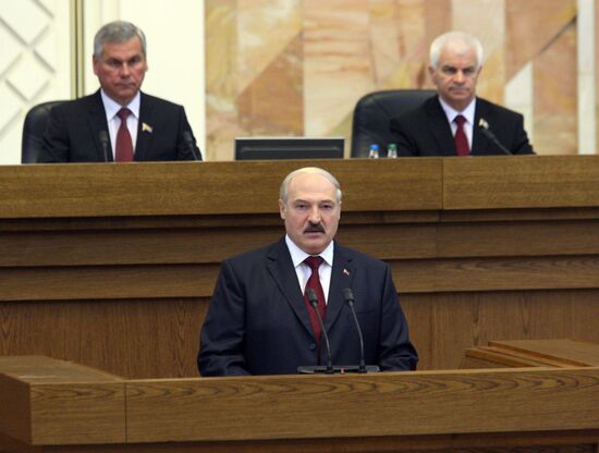 Alexander Lukashenko addresses Belarusian people and parliament