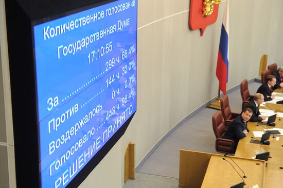 Extraordinary plenary session of the State Duma