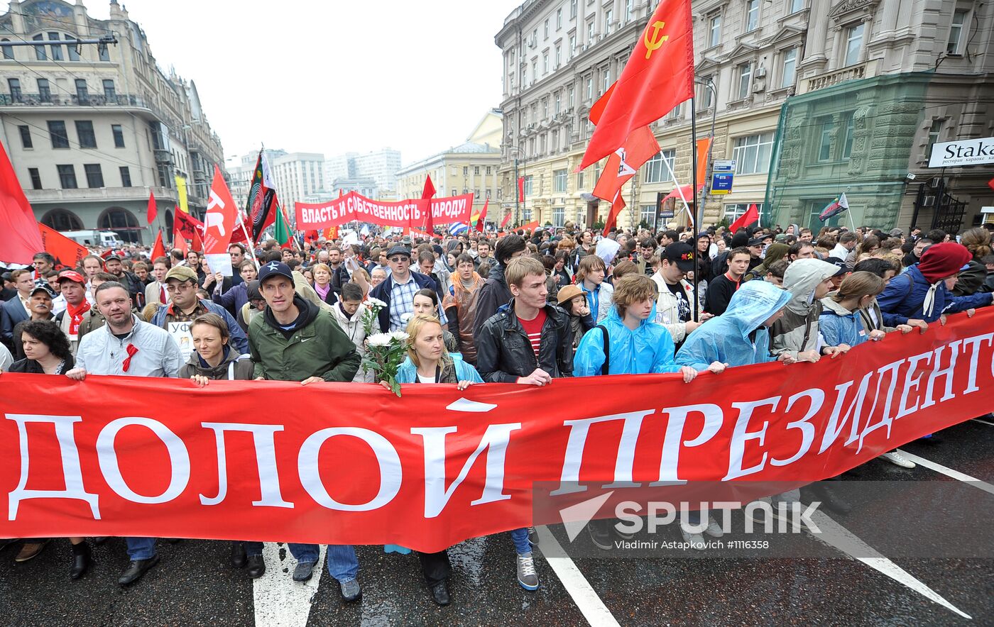 Opposition march along Tverskaya Street in Moscow