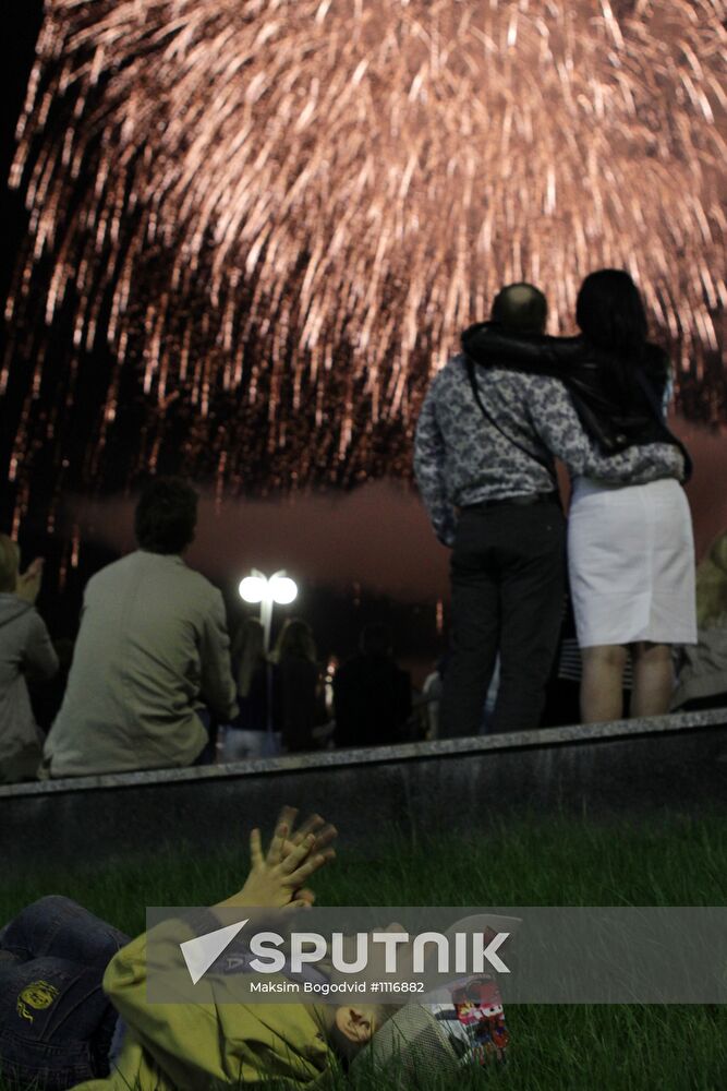 Holiday fireworks on Victory Day in Kazan