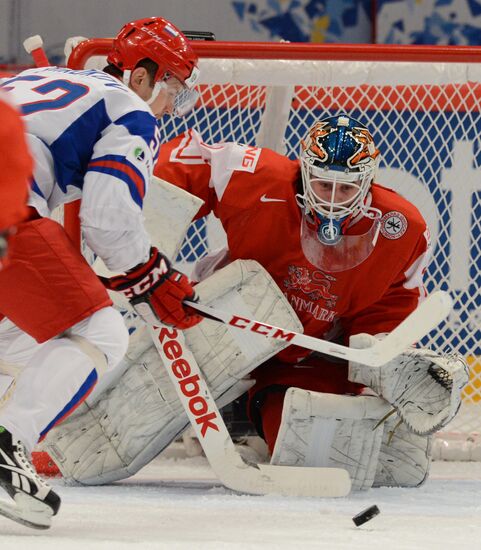 Hockey World Championships. Match Denmark - Russia