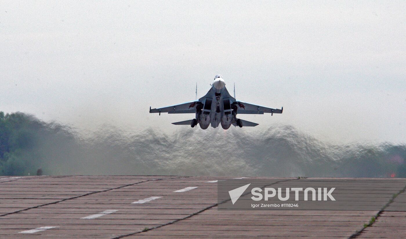 Sukhoi 27 jets in training flights