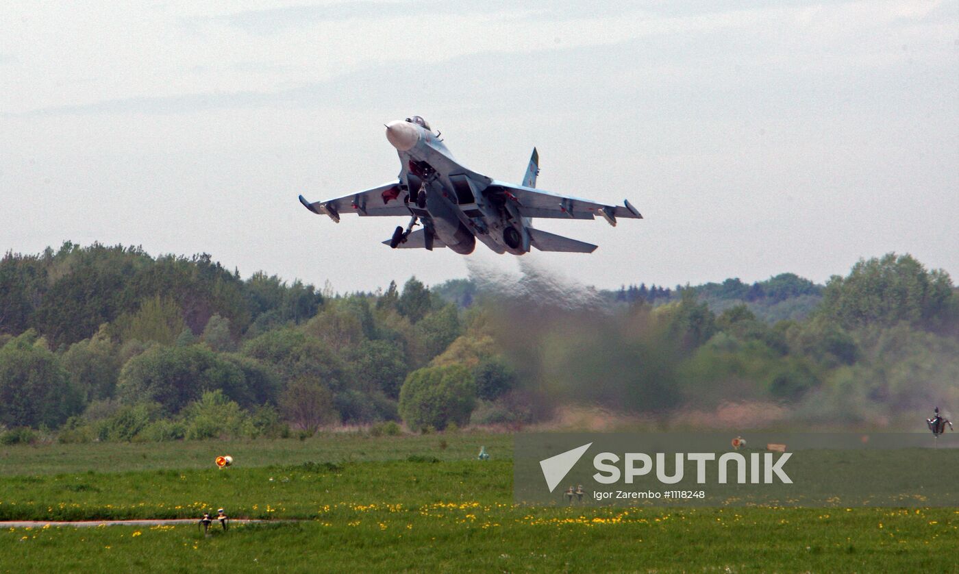 Sukhoi 27 jets in training flights