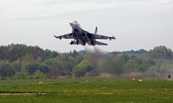 Sukhoi 27 jets in training flights