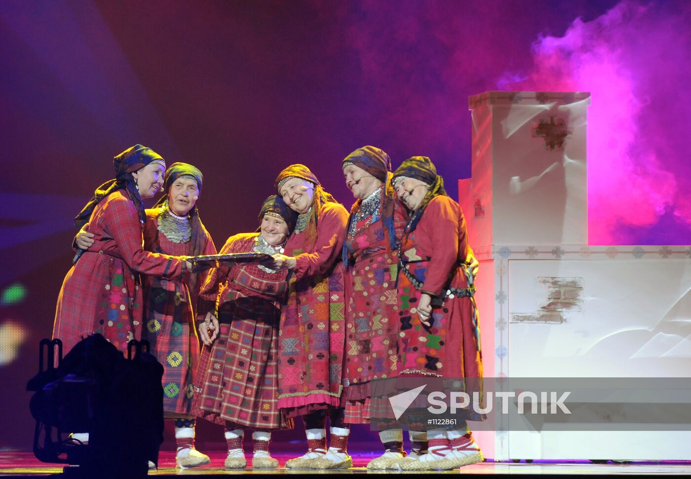 Buranovo Grannies during rehearsal ahead of Eurovision contest