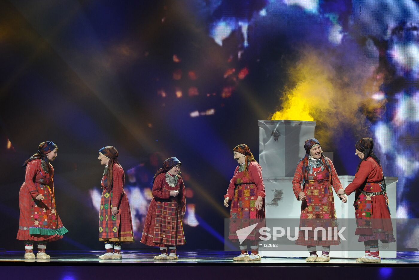 Buranovo Grannies during rehearsal ahead of Eurovision contest