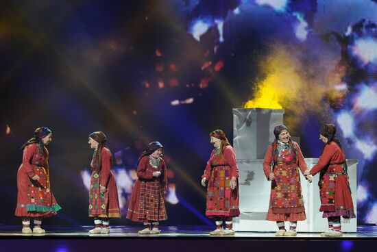 Buranovo Grannies during rehearsal ahead of Eurovision contest