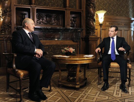 Dmitry Medvedev meets with Alexander Lukashenko