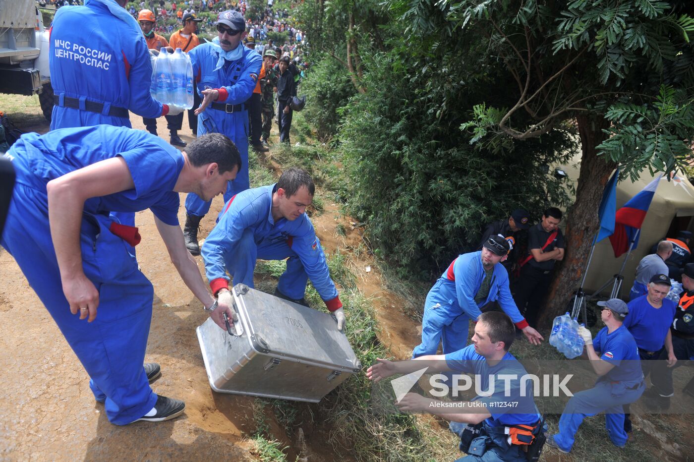 Search operation at Sukhoi SuperJet-100 crash site