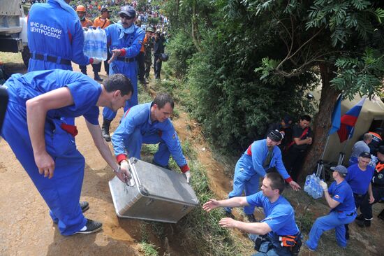 Search operation at Sukhoi SuperJet-100 crash site