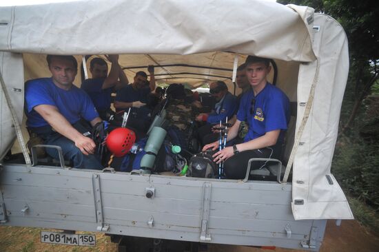 Search operation at Sukhoi SuperJet-100 crash site