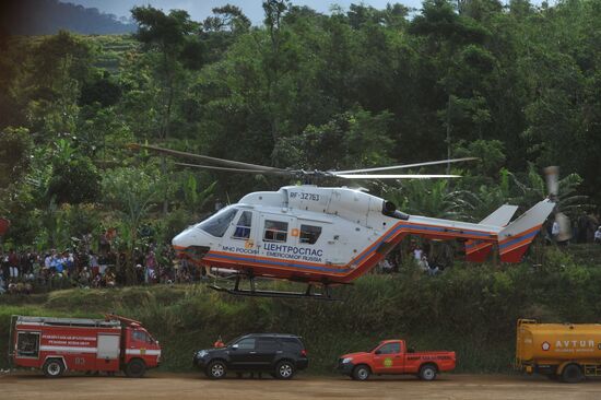 Search operation at Sukhoi SuperJet-100 crash site