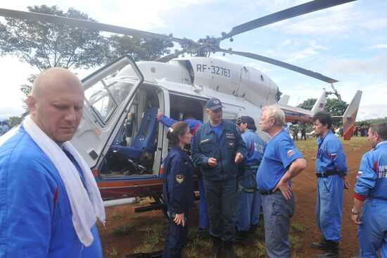 Search operation at Sukhoi SuperJet-100 crash site