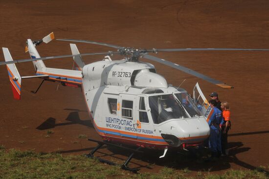 Search operation at Sukhoi SuperJet-100 crash site