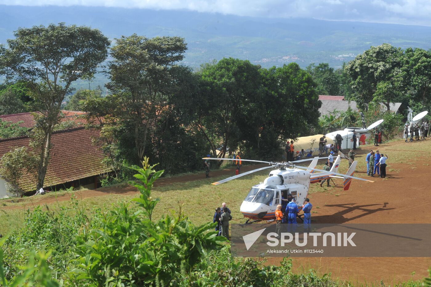 Search operation at Sukhoi SuperJet-100 crash site