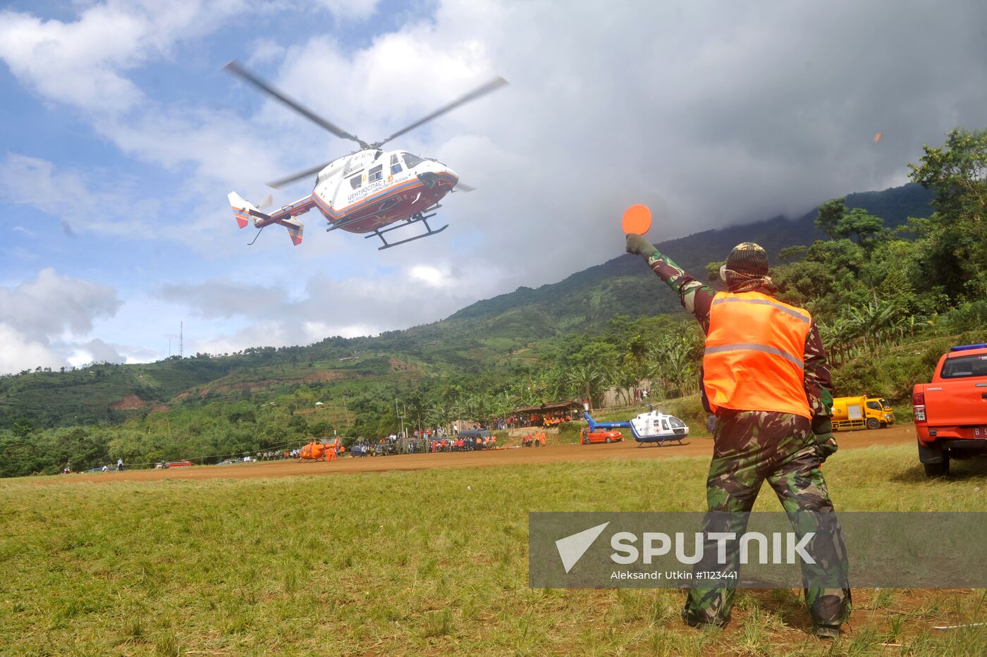 Search operation at Sukhoi SuperJet-100 crash site