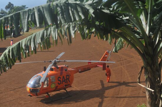 Search operation at crash site of Sukhoi SuperJet-100 airliner