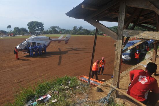 Search operation at crash site of Sukhoi SuperJet-100 airliner