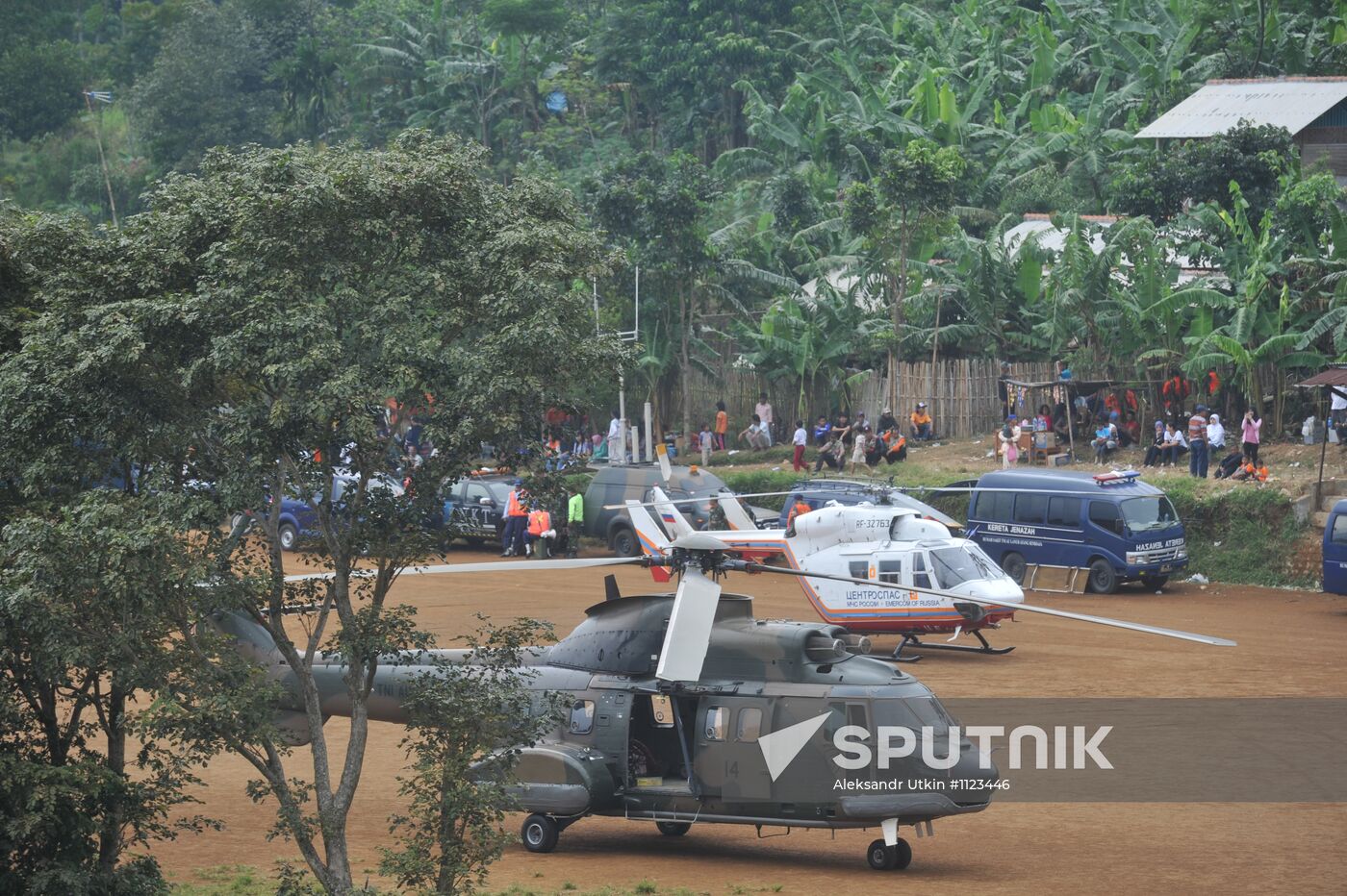 Search operation at crash site of Sukhoi SuperJet-100 airliner