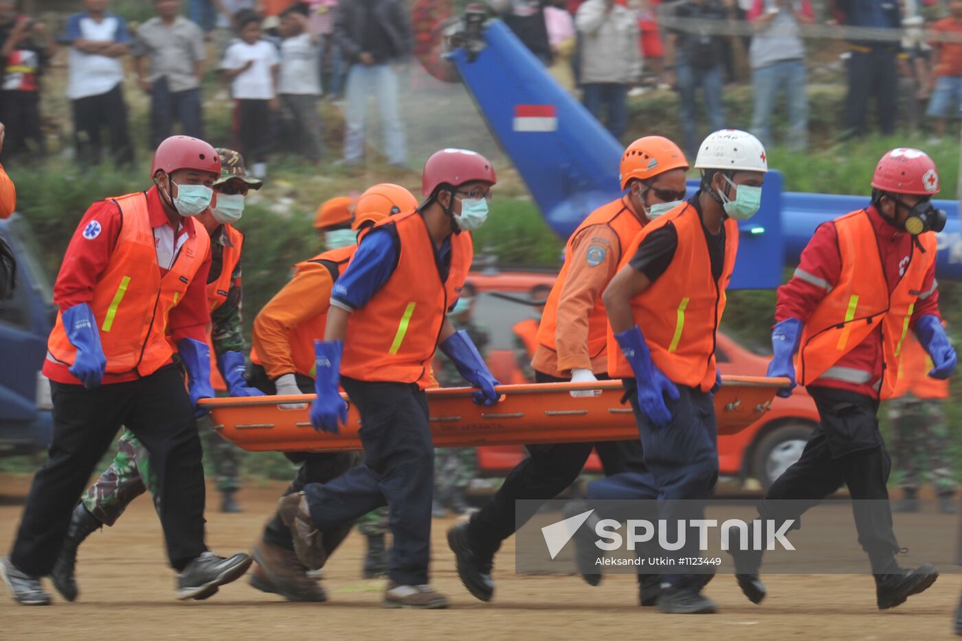 Search operation at crash site of Sukhoi SuperJet-100 airliner