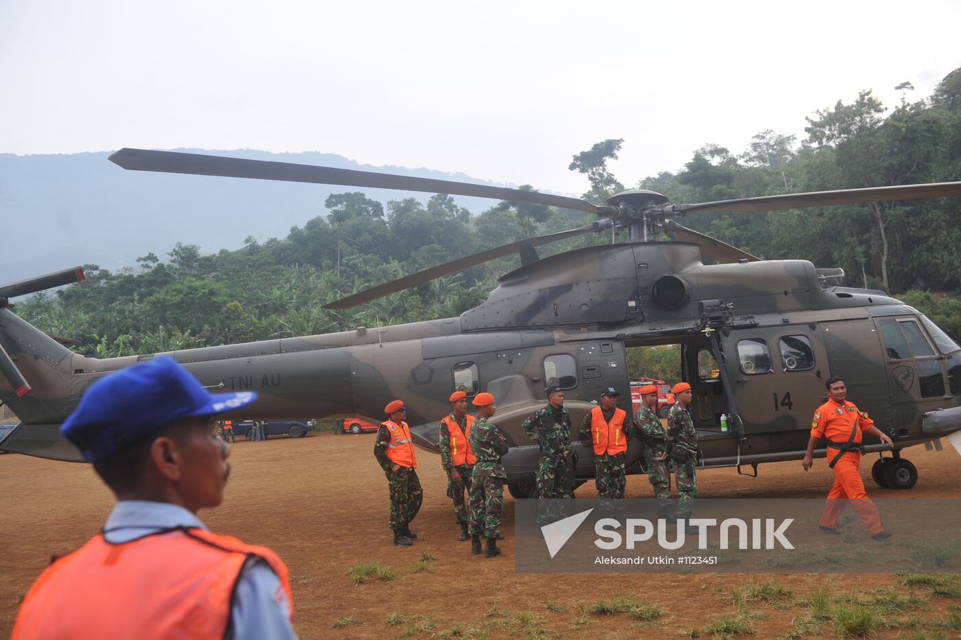 Search operation at crash site of Sukhoi SuperJet-100 airliner