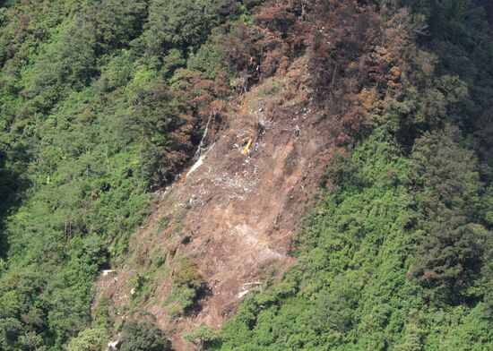 Crash site of Russia's Sukhoi Superjet 100