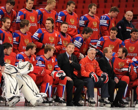 Official photographs of Russian national hockey team