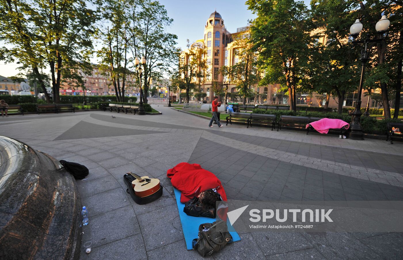 Opposition camp in park off Barrikadnaya subway station