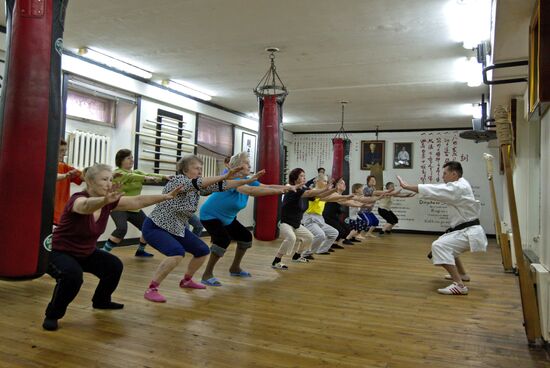Martial arts class for retirees in Tomsk