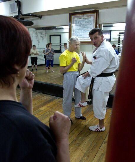 Martial arts class for retirees in Tomsk