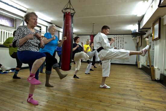 Martial arts class for retirees in Tomsk