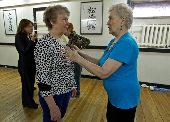 Martial arts class for retirees in Tomsk