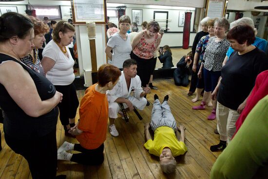 Martial arts class for retirees in Tomsk