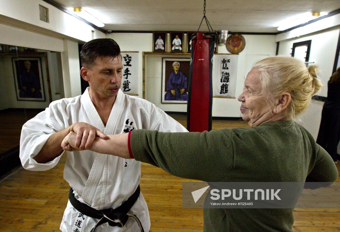 Martial arts class for retirees in Tomsk
