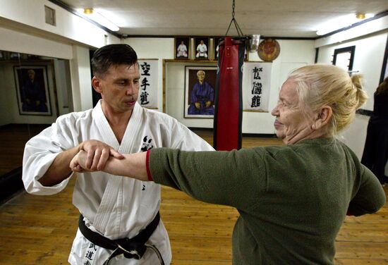 Martial arts class for retirees in Tomsk