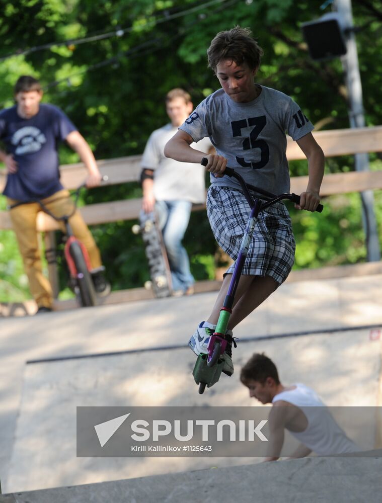 People in Gorky Park of Recreation and Leisure